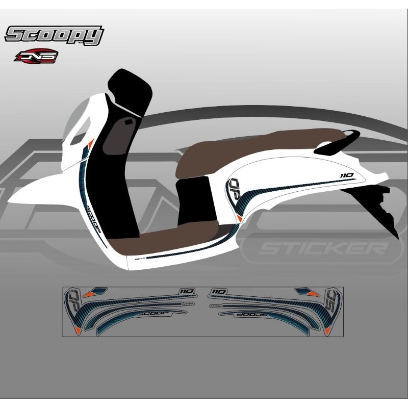 Striping sticker transparan Scoopy new 2021-2023 terbaru simpel elegan