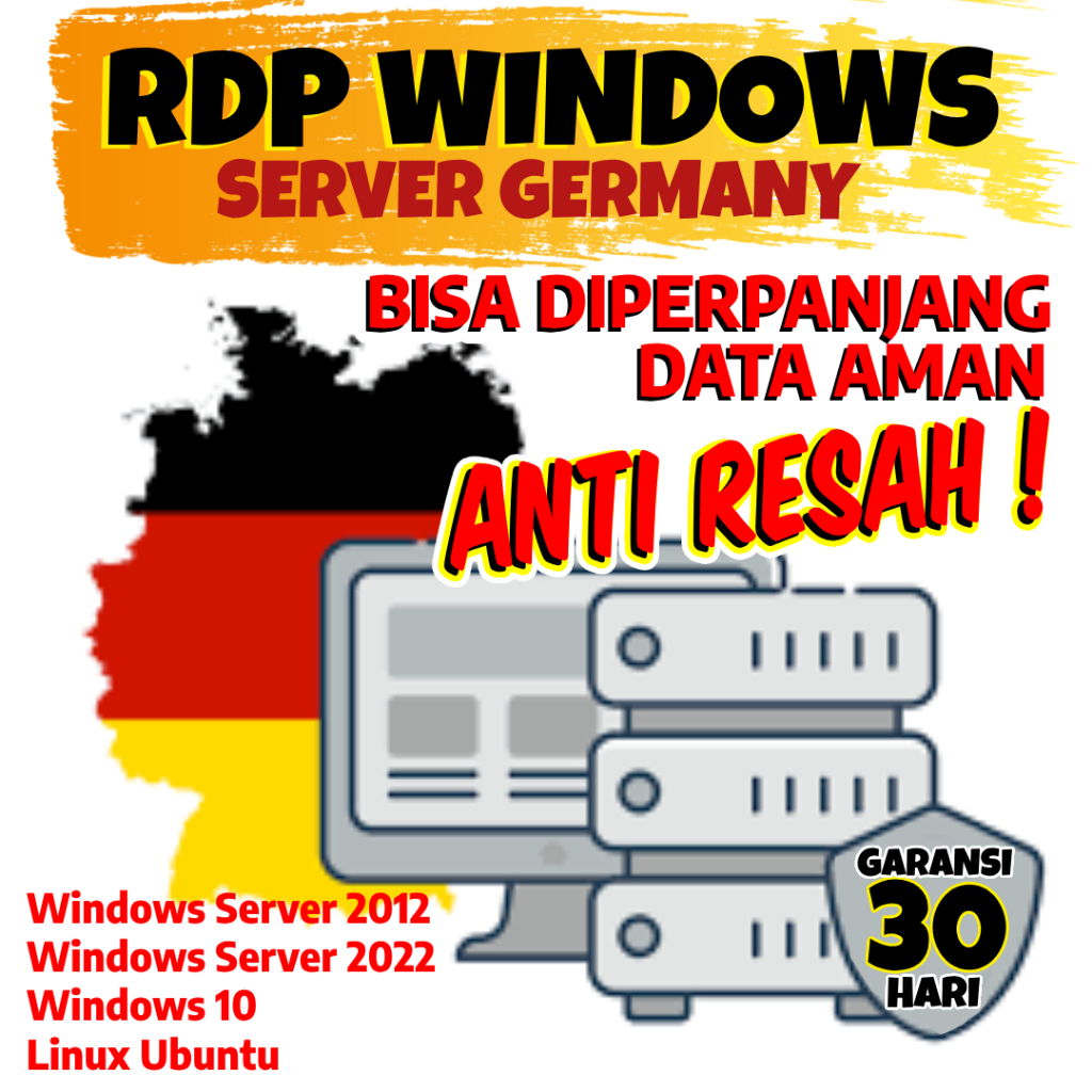 Server German [ BISA DI PERPANJANG ] RDP/VPS Windows Murah & Bergaransi 30 Hari