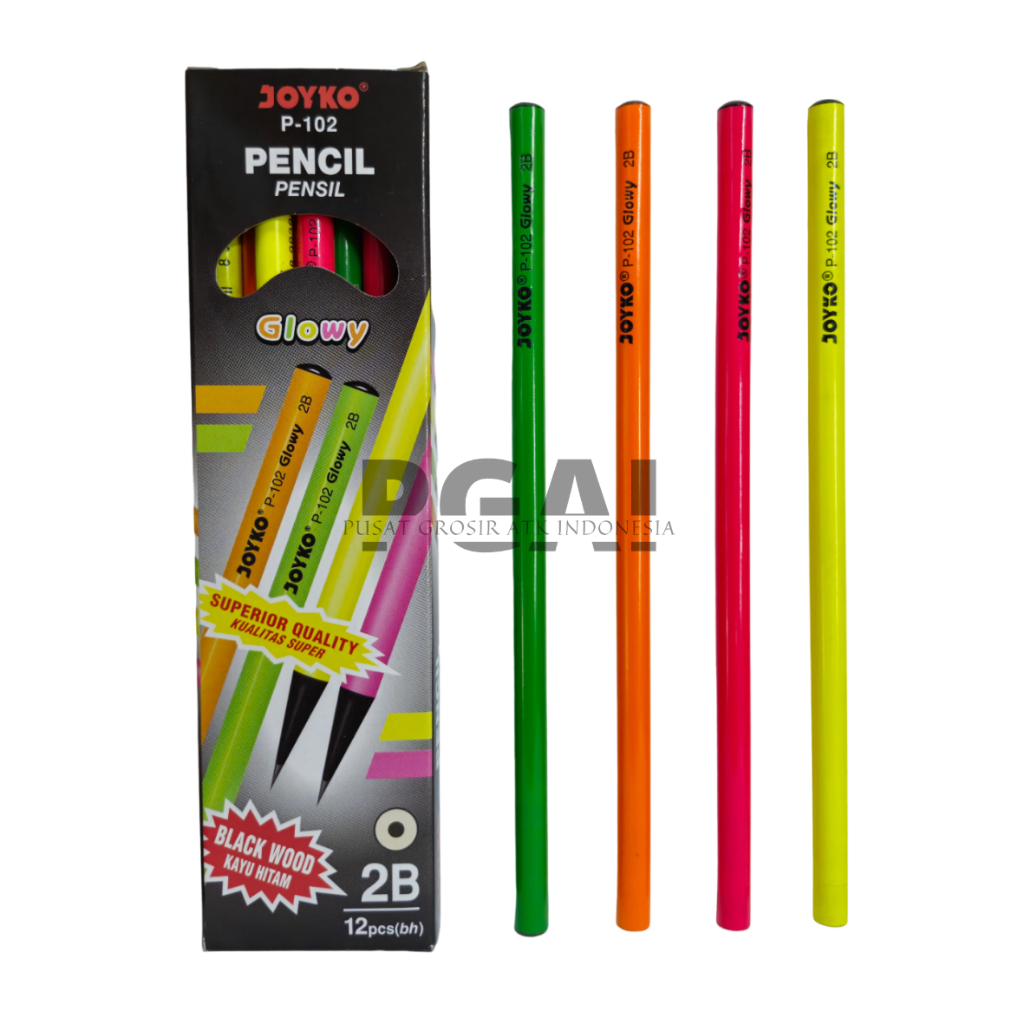 

PENSIL PENCIL 2B JOYKO P-102 GLOWY FOR COMPUTER 1 PACK ISI 12 PCS ALAT TULIS STATIONERY