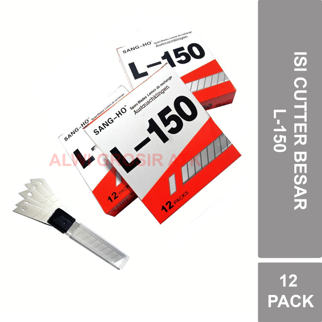 

ISI CUTTER BESAR SANG HO L-150 TAJAM | ISI 60 MATA PISAU (12 TUBE)