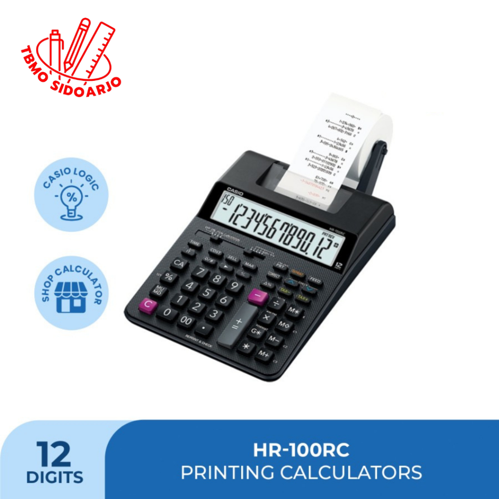 

TBMO Kalkulator Print Casio Casio Printing Calculator HR-100RC Black