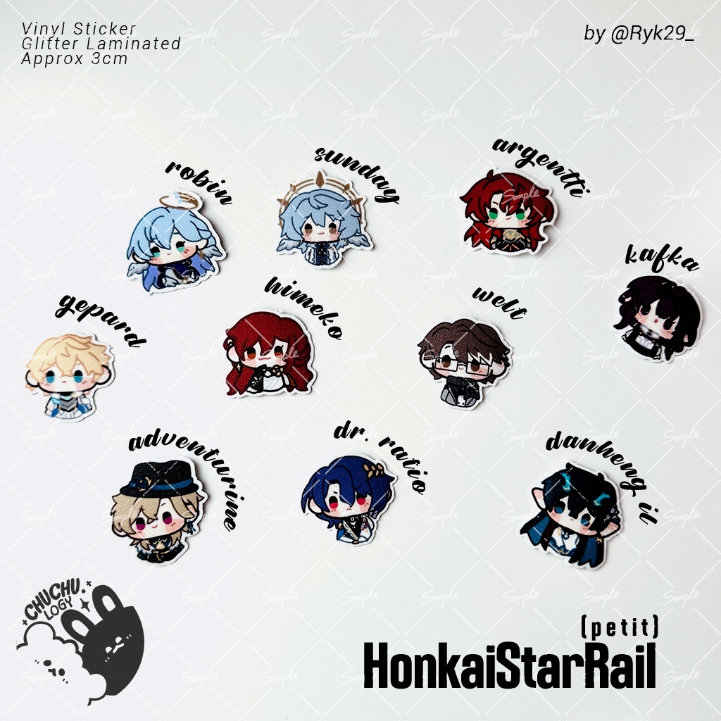 

HSR Honkai Star Rail [ Petit ] sticker vinyl glitter by ryk29_ Gepard, himeko, robin, sunday, Argenti, kafka, welt, aventurine, dr ratio, danheng il