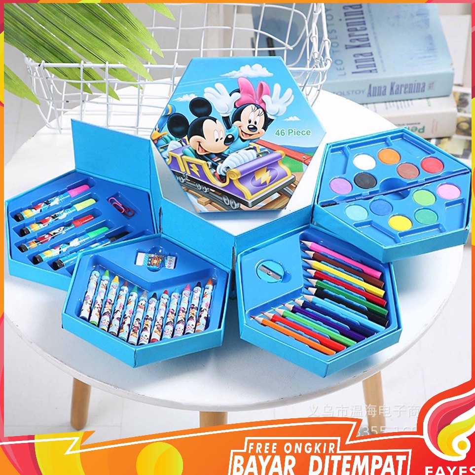 

Premium FAYES COD Crayon Set Isi 46 Spidol Pensil Warna Cat Air Alat Lukis Murah STY9