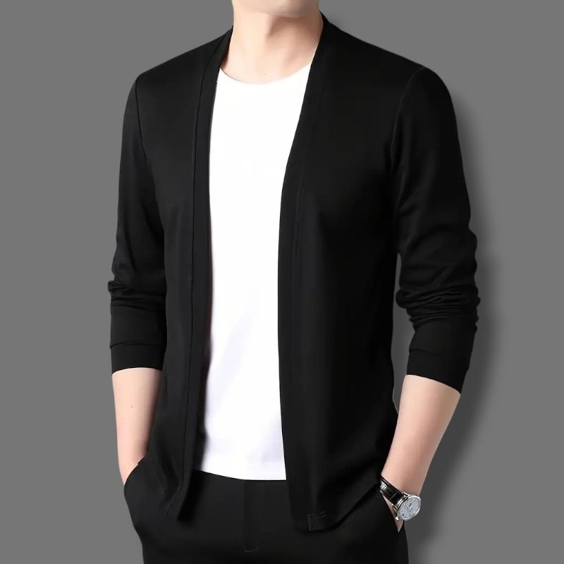 NEW KAOS LENGAN PANJANG CARDIGAN V-NECK PAKAIAN KASUAL PRIA JAHITAN MODE DUA BADAN AKTIF COWOK PULL