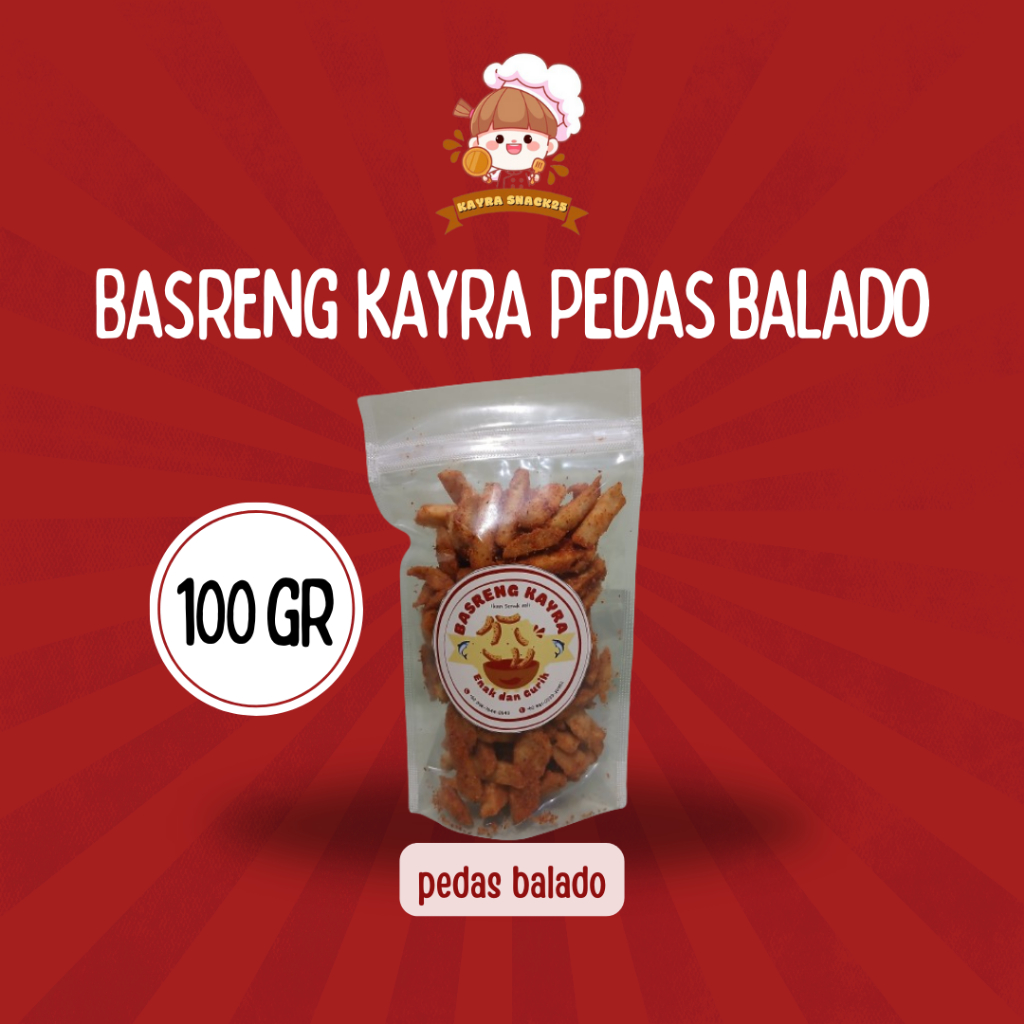 

cemilan Basreng 100 gram / Basreng ikan tenggiri/ rasa pedas balado