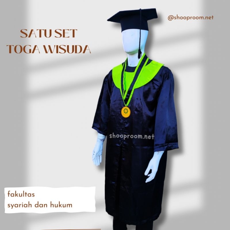 (SATU SET) TOGA WISUDA UINSA - FAKULTAS SYARIAH DAN HUKUM - KAIN SATIN (kalung bulat)