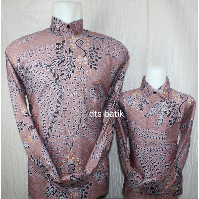 AB50 Kemeja Batik Couple Ayah Anak Katun Premium Warna Salem