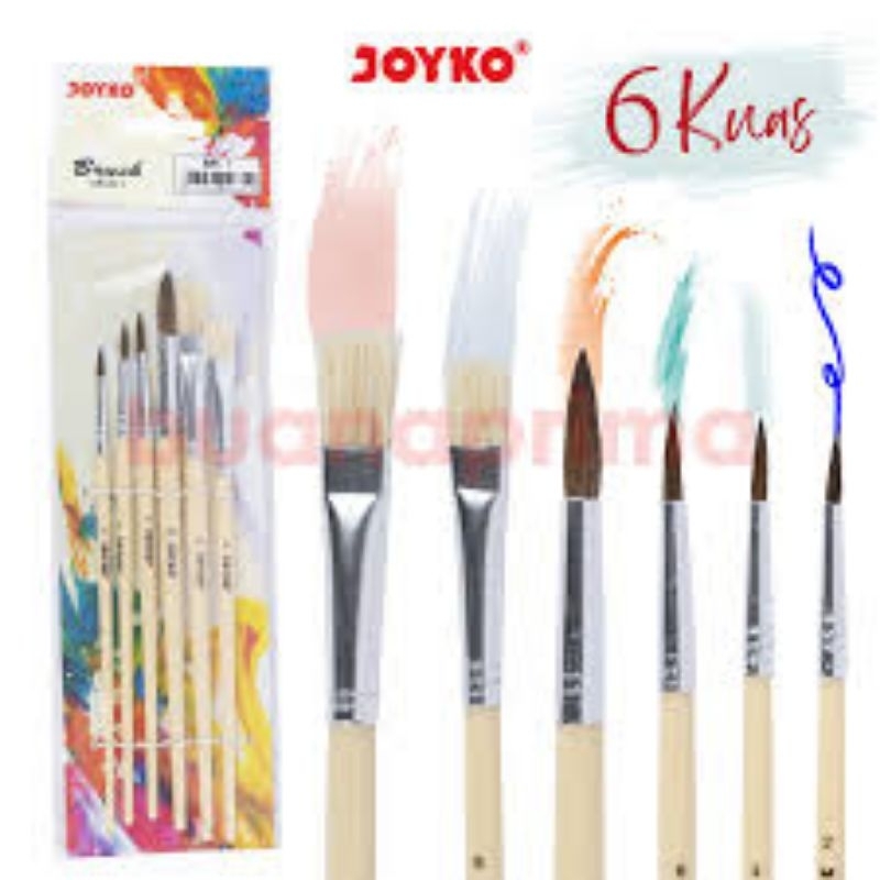 

kuas/brush set kuas lukis Joyko BR1 isi 6