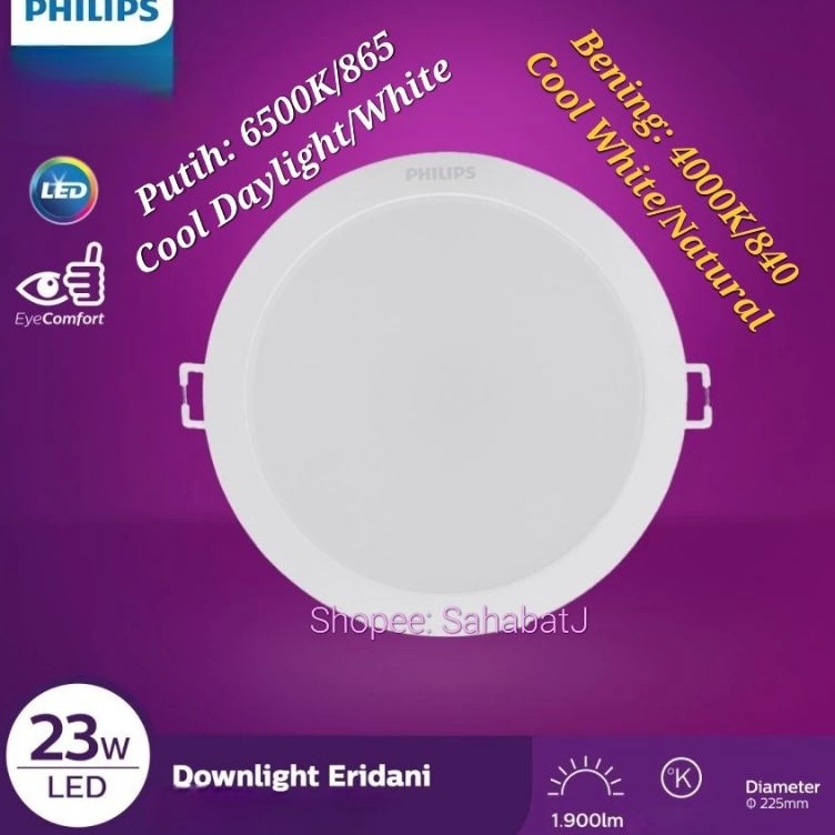 lampu philips eridani led downlight 23w  23 watt