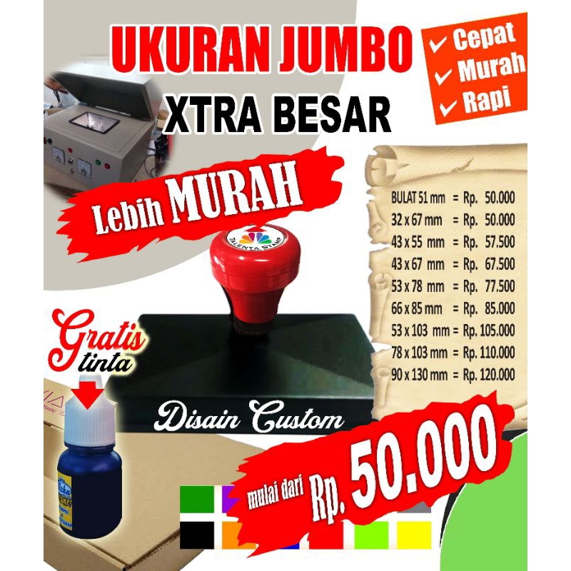 stempel jumbo/stempel custom/stempel kardus