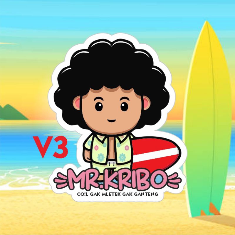 

Sticker/stiker Kribo surfing V3 terbaik anti air isi 2 lembar