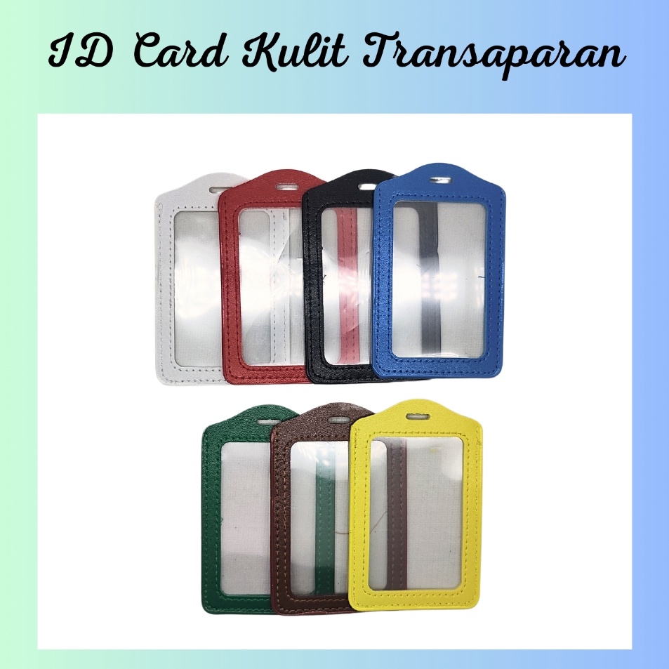 

1 Pack isi 5 Pcs Frame id card kulit Vertical warnaCasing id card kulit warnaFrame casing kartu etoll warna