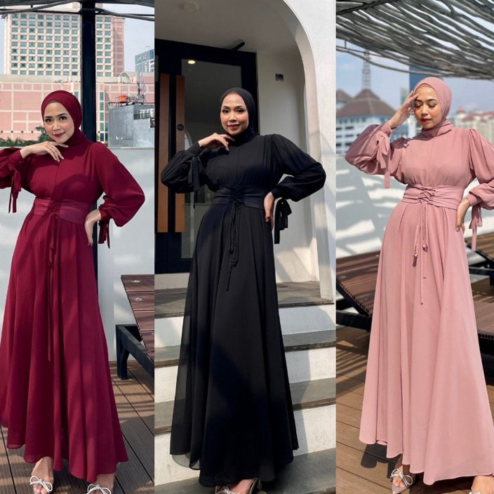 PROMO MURAH Lively Long Dress Kondangan Gamis Pesta Seragam Bridesmaid Gaun Prewedding Baju Muslim P