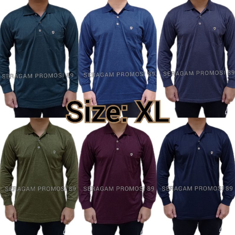 Kaos Kerah Polos Katun Korea Pria Lengan Panjang / Kaos Kerah Wangky Polos Lengan Panjang / Kaos Ora