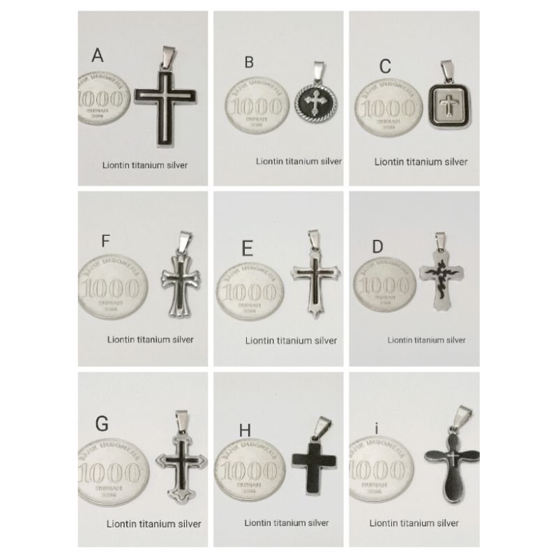 RLt,648. Liontin Salib titanium untuk bandul kalung
