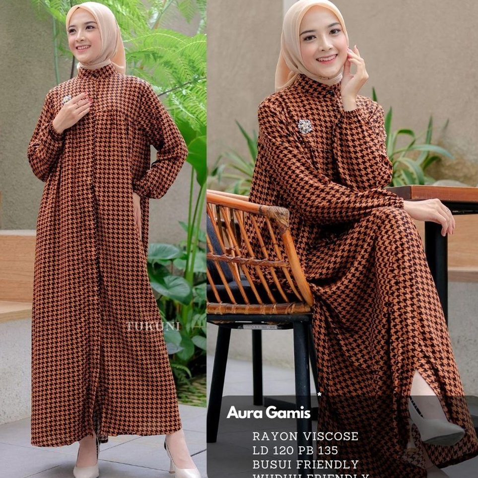 Aura Dress  Gamis Rayon Viscose Premium Busui Kerah