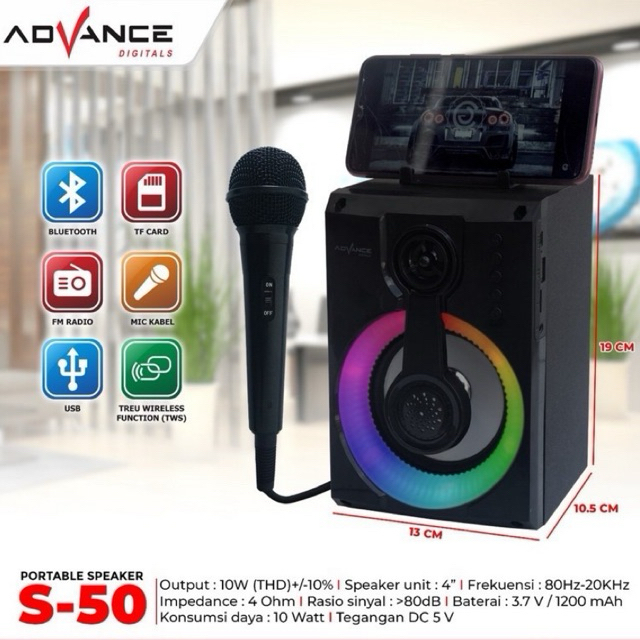 Speaker Mics portable Advance S50