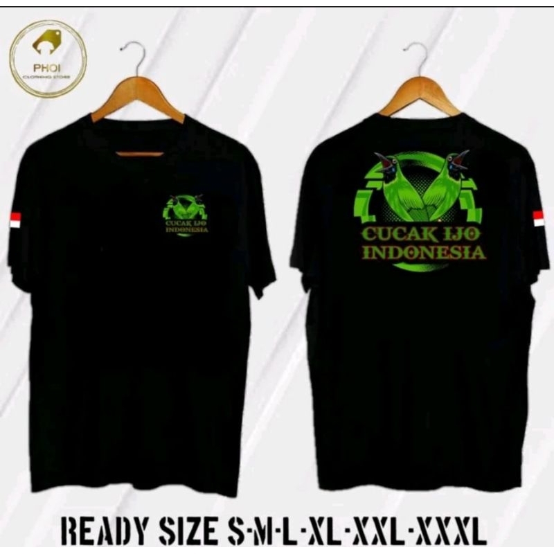 KAOS CUCAK IJO INDONESIA MOTIF CUCAK IJO KEMBAR