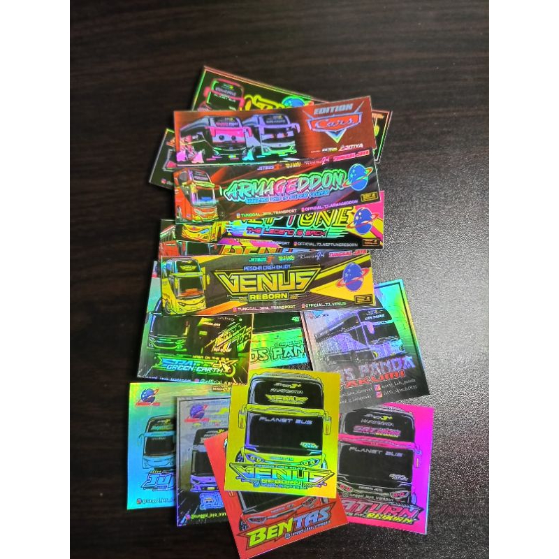 

kombinasi sticker bus artis tunggal jaya 16 pcs hologram asli anti air