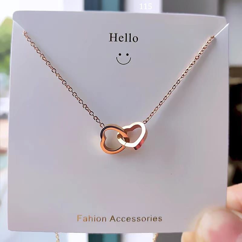 Kalung Love Gold Titanium / Kalung Love Invinity Gold Titanium