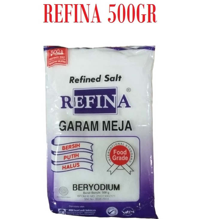 

Garam Meja REFINA refill halus yodium salt 500 gram