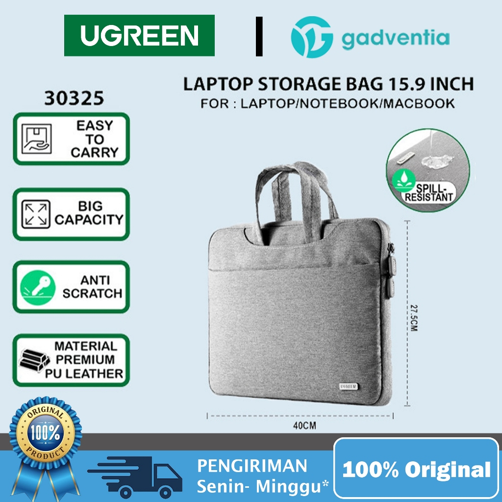 Ugreen 30325 Tas Travel Kit Laptop Storage Bag Macbook Ipad Pro Asus Lenovo 15-15.9"