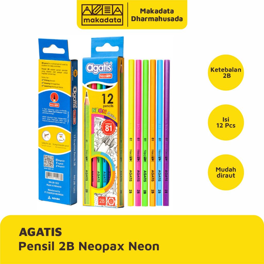 

PENCIL | PENSIL AGATIS 2B NEOPAX NEON 1 PAK