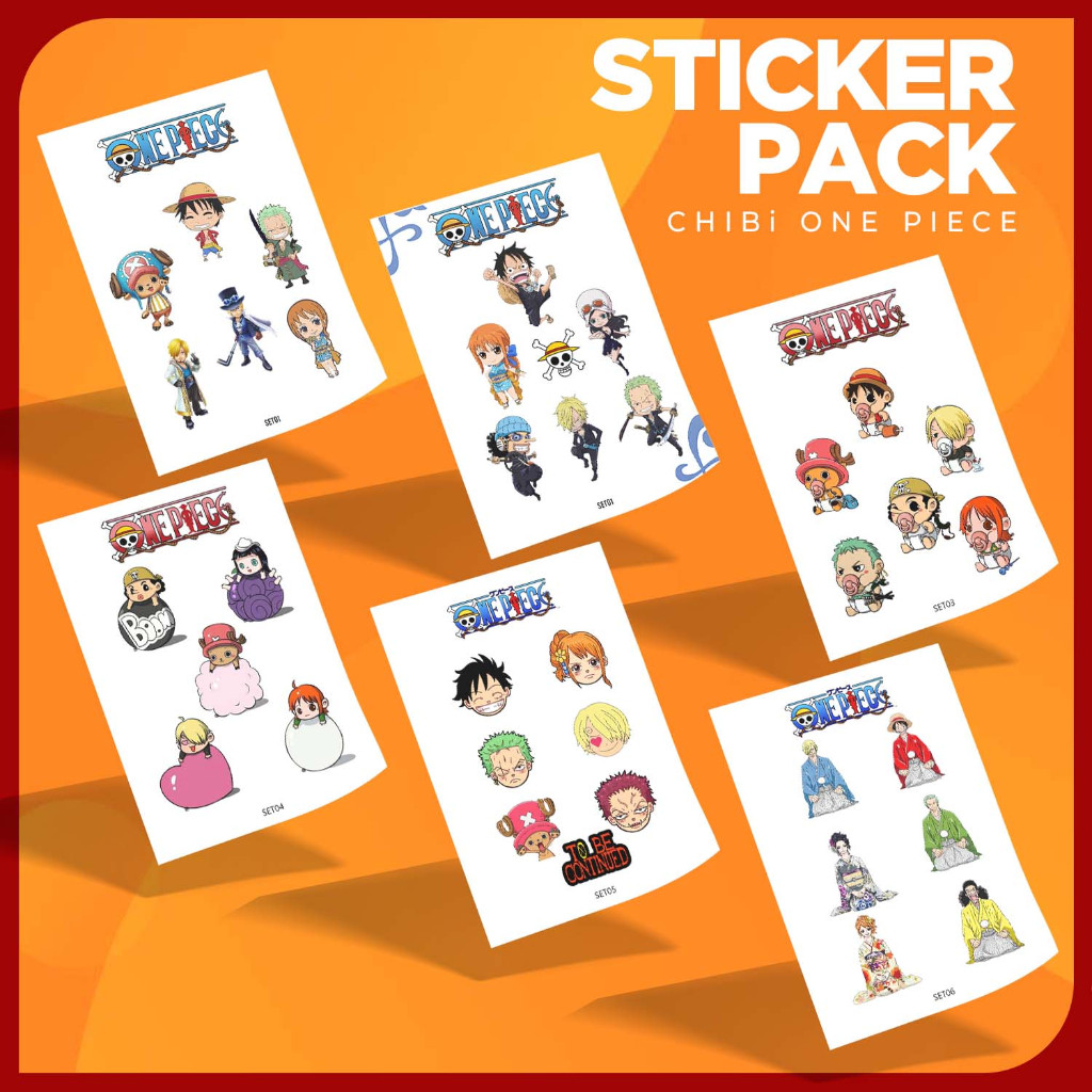 

Sticker / Stiker Pack Edisi One Piece Untuk Handphone, Laptop, Tablet, Ipad, Helm, Sepeda, dll