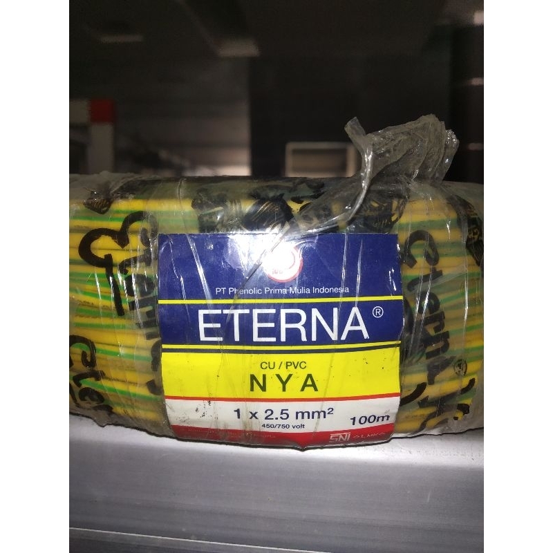 KABEL NYA ETERNA 1 X 2,5  100 M Kabel Tunggal Kawat Tembaga - Kuning