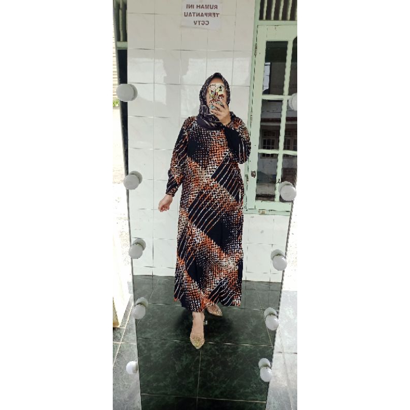 GAMIS BANJAR/GAMIS BATIK CAP ASLI MOTIF KEKINIAN/DASTER MUSLIM LENGAN PANJANG BATIK CAP ASLI
