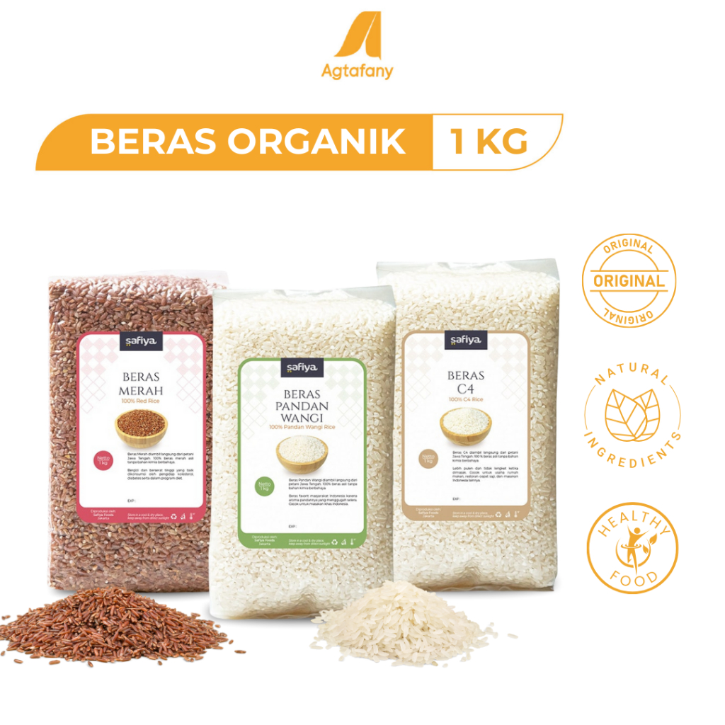 

Beras Organik 1 kg Merah C4 Pandan Wangi | Beras Pulen Organic Rice Premium Original Safiya