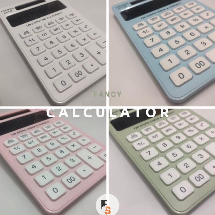 

Kalkulator Calcukator Citizen 12 Digit Warna Warni Lucu Pastel Candy Chek Ulang Ct 133
