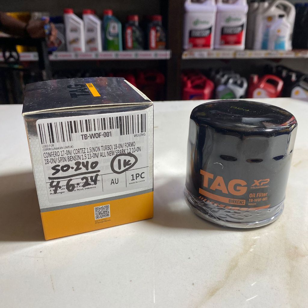 TAG Filter Oli - Oil Filter - Saringan Oli Mobil Wuling Confero Cortez Formo Spin Bensin All New Spa