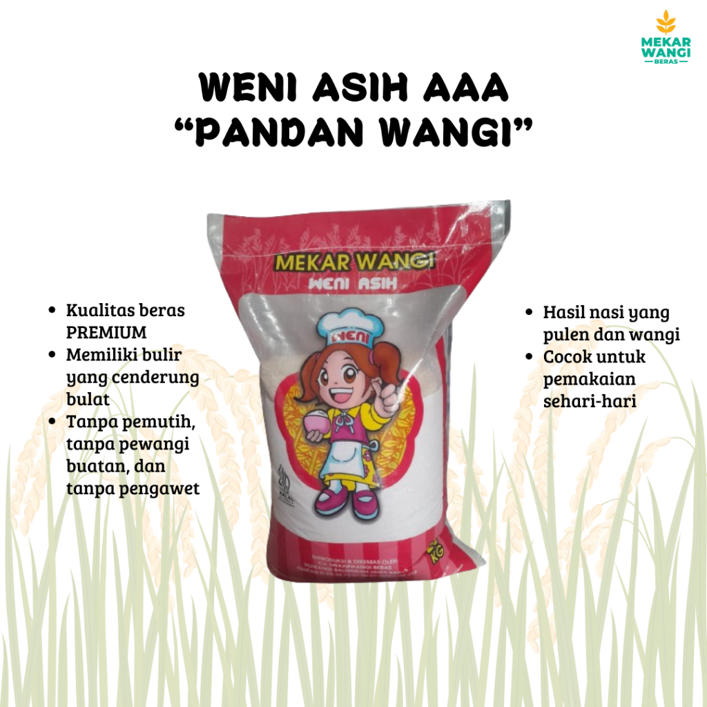 

BERAS PANDAN WANGI WENI ASIH AAA 25kg