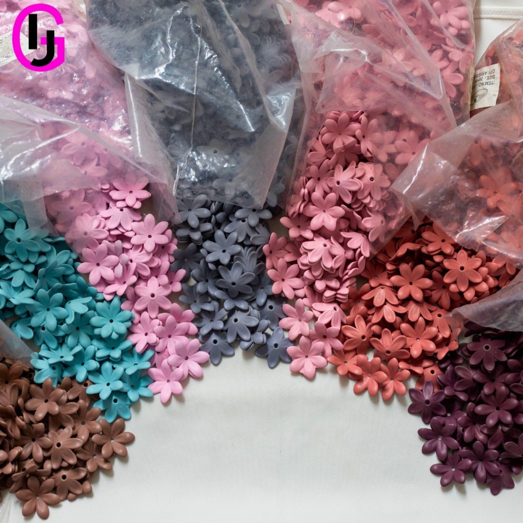 1 Pon Acrylic Kelopak Bunga Warna Manik Bunga Akrilik Mote Aksesoris DIY (JFF741)