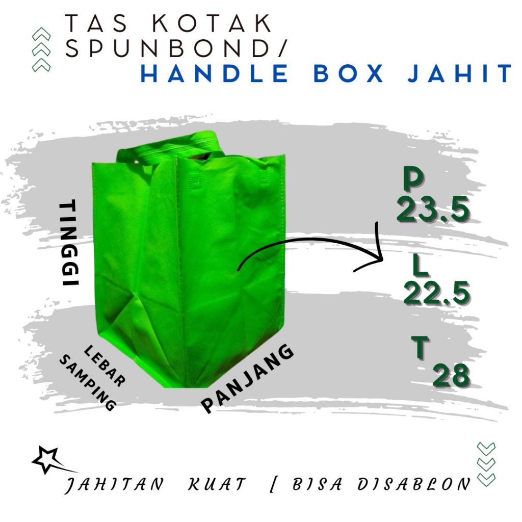 

Goodie Bag model Box Jahit uk 23,5x28x22,5 / Tas spunbond besek