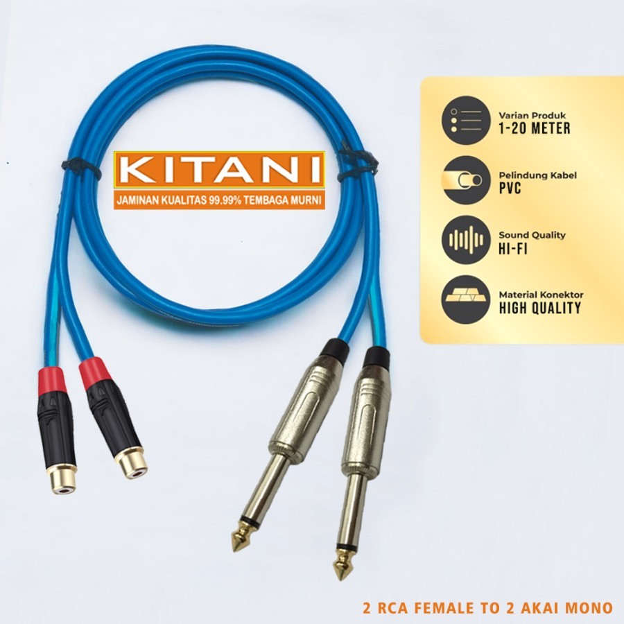 Kabel Audio Kitani RCA Female Geisler to 2 Akai Mono Xsys 1Meter