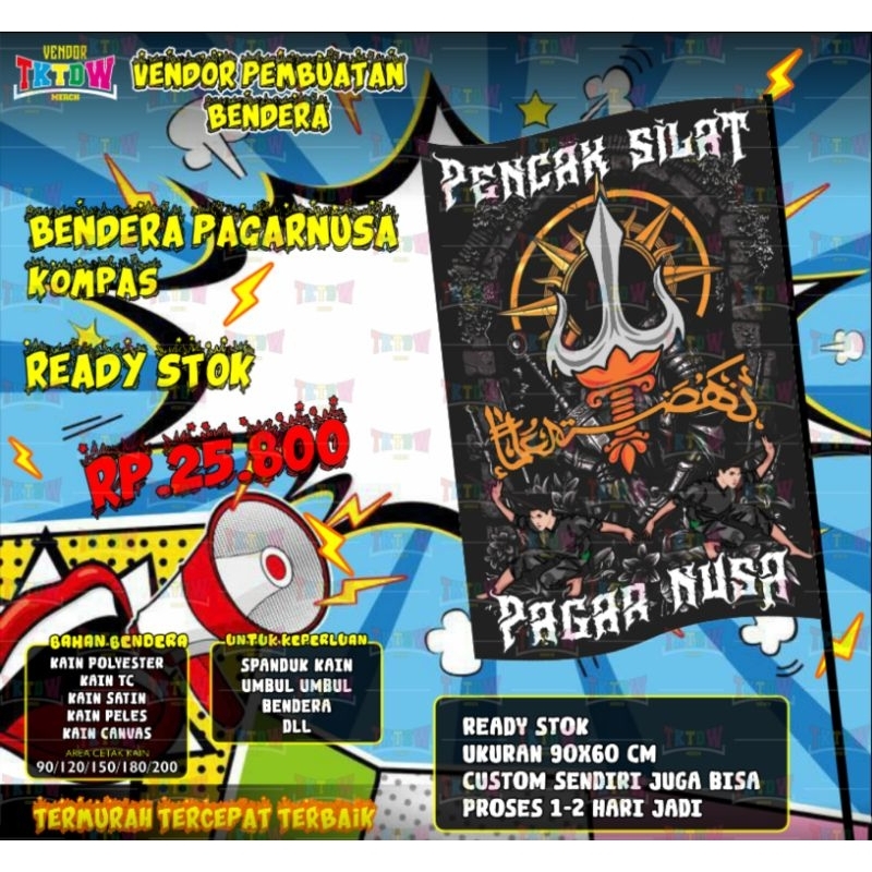BENDERA PAGAR NUSA READY STOK DAN CUSTOM ( KOMPAS )