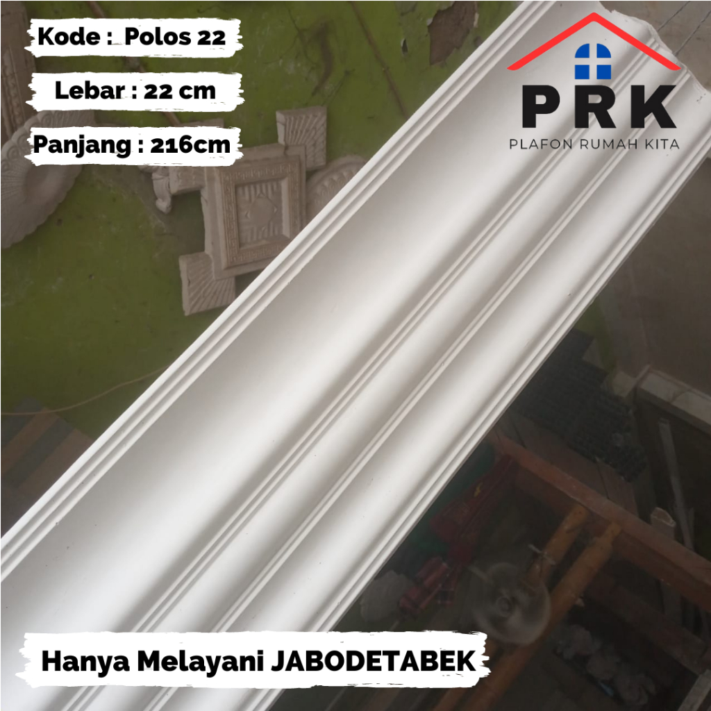 Lis List Gypsum Gipsum Motif (MINIMALIS) Polos lebar 22cm Plafon ornament dekoratif untuk Interior P