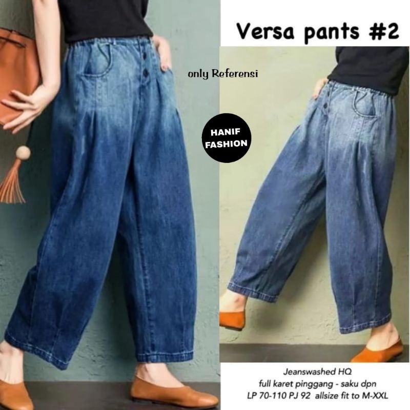 CELANA PANJANG JEANS JUMBO/VERSA/CELANA PANJANG WANITA JEANS WASH HQ JUMBO LP 110 CM FIT XXL
