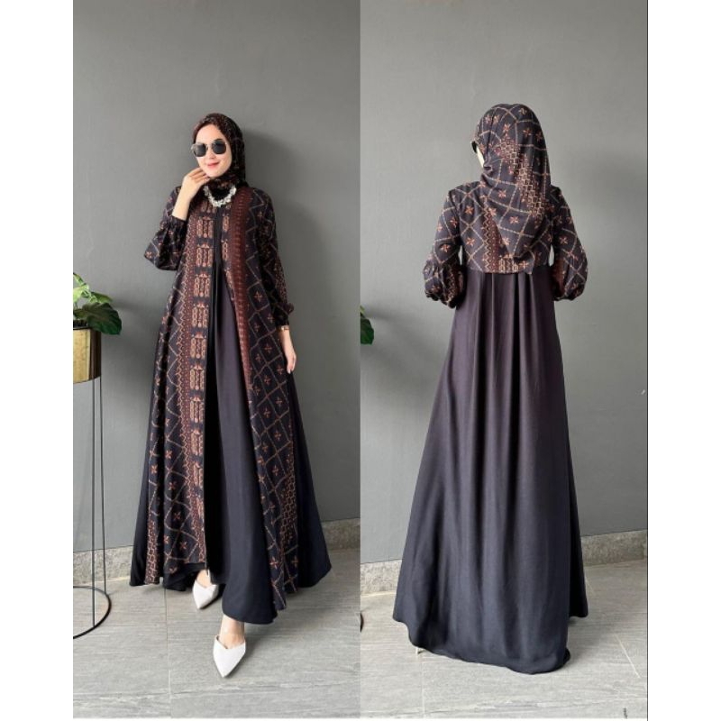 Gamis Set Hijab ORI by Zara/ Gamis Rayon Twill Premium Set Hijab by Zara/ Gamis Zara Bahan Rayon Pre