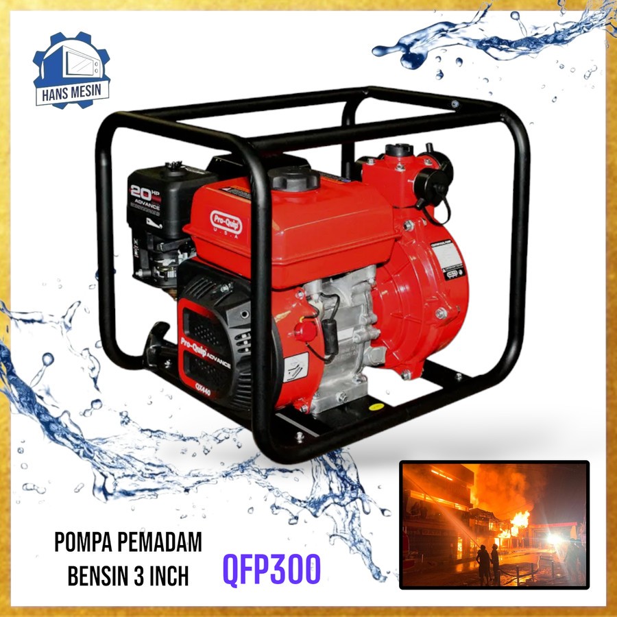 Pompa air pemadam kebakaran tekanan tinggi 3 inch PROQUIP QFP-300