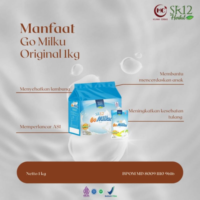 

[BPOM] GOMILKU SR12 HERBAL SACHET SUSU ETAWA 1000 GRAM VARIAN ORIGINAL | COKLAT | STRAWBERRY