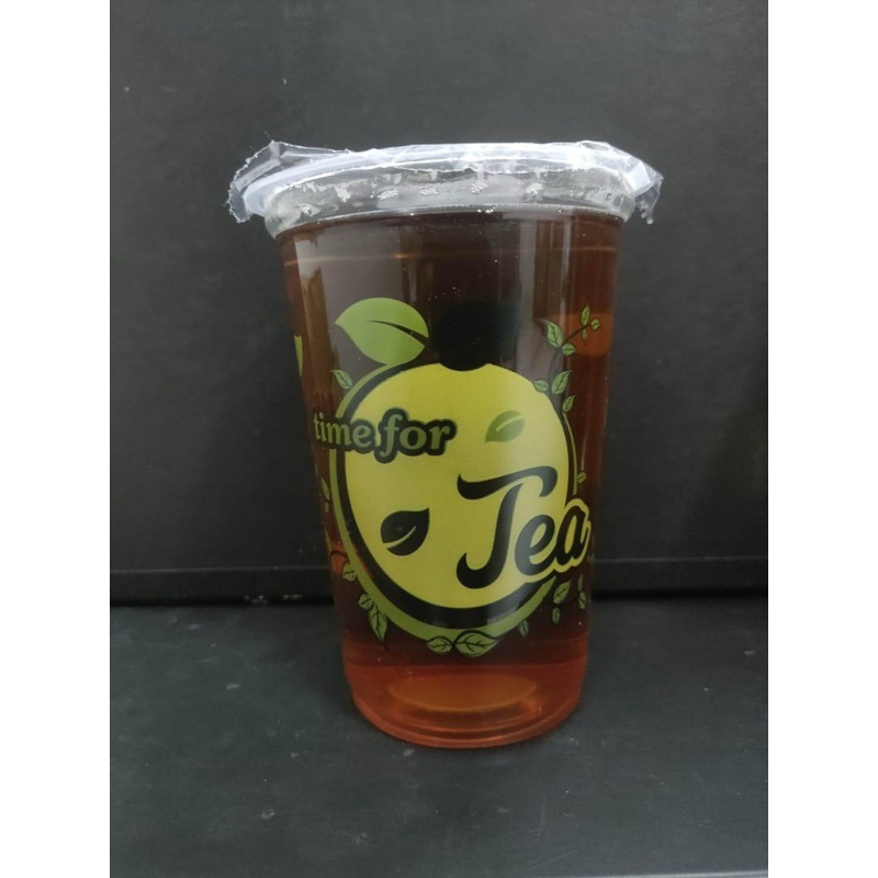 cup 22 oz teh es teh jumbo motif time for tea tebal