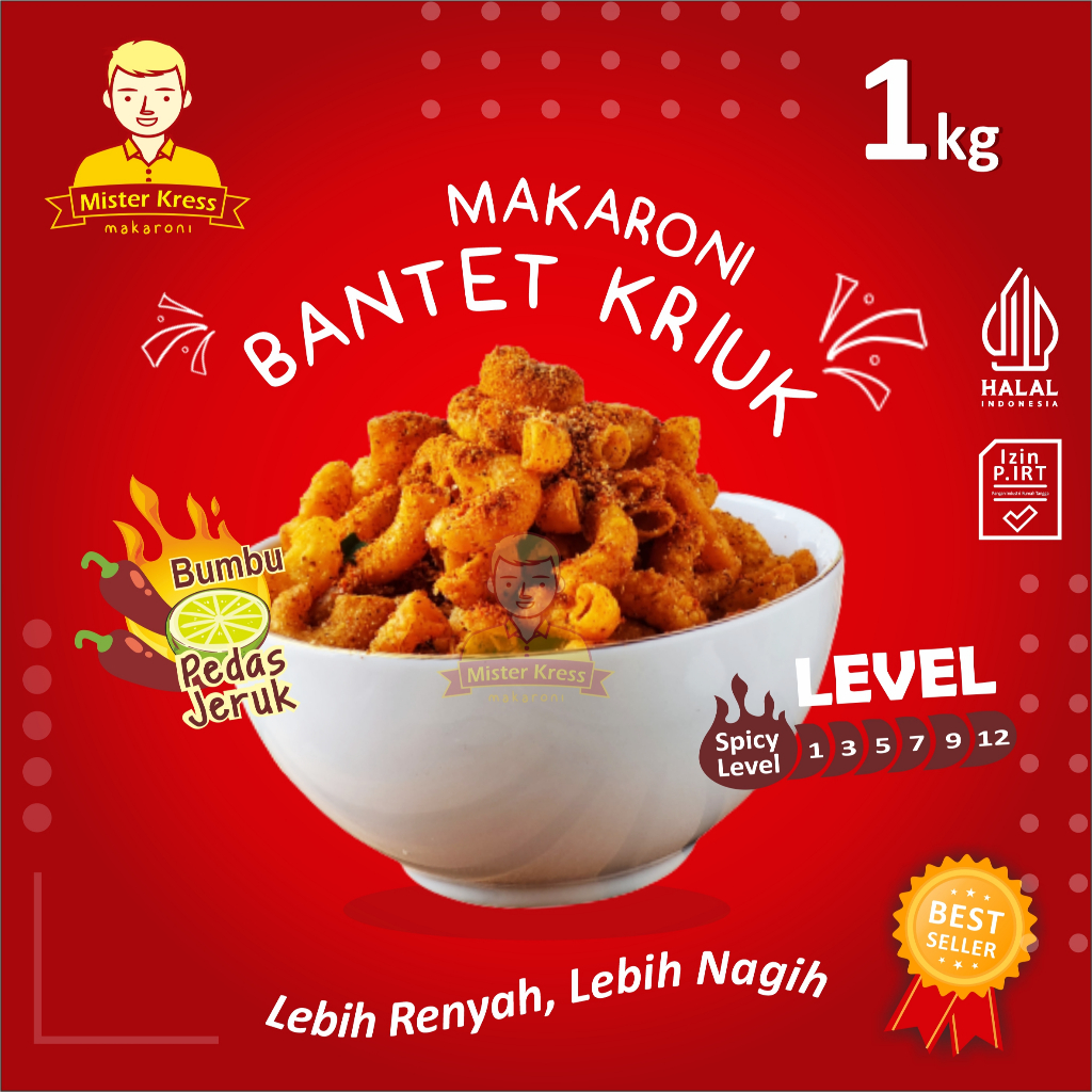 

Makaroni Pedas Bantet Kriuk 1 kg Renyah dengan Daun Jeruk MisterKress