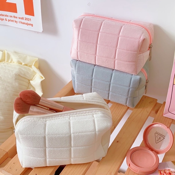 

KENSHO Kotak Pensil Sleting Velvet Aesthetic Warna Pastel Import Korea Pencil Case Tempat Alat Tulis