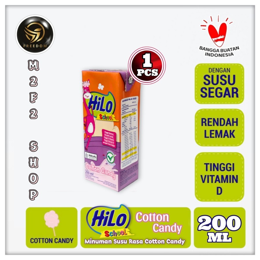 

Susu HiLo School Rasa Cotton Candy | Arum Manis Gulali Kotak UHT - 200 ml (Kemasan Satuan)