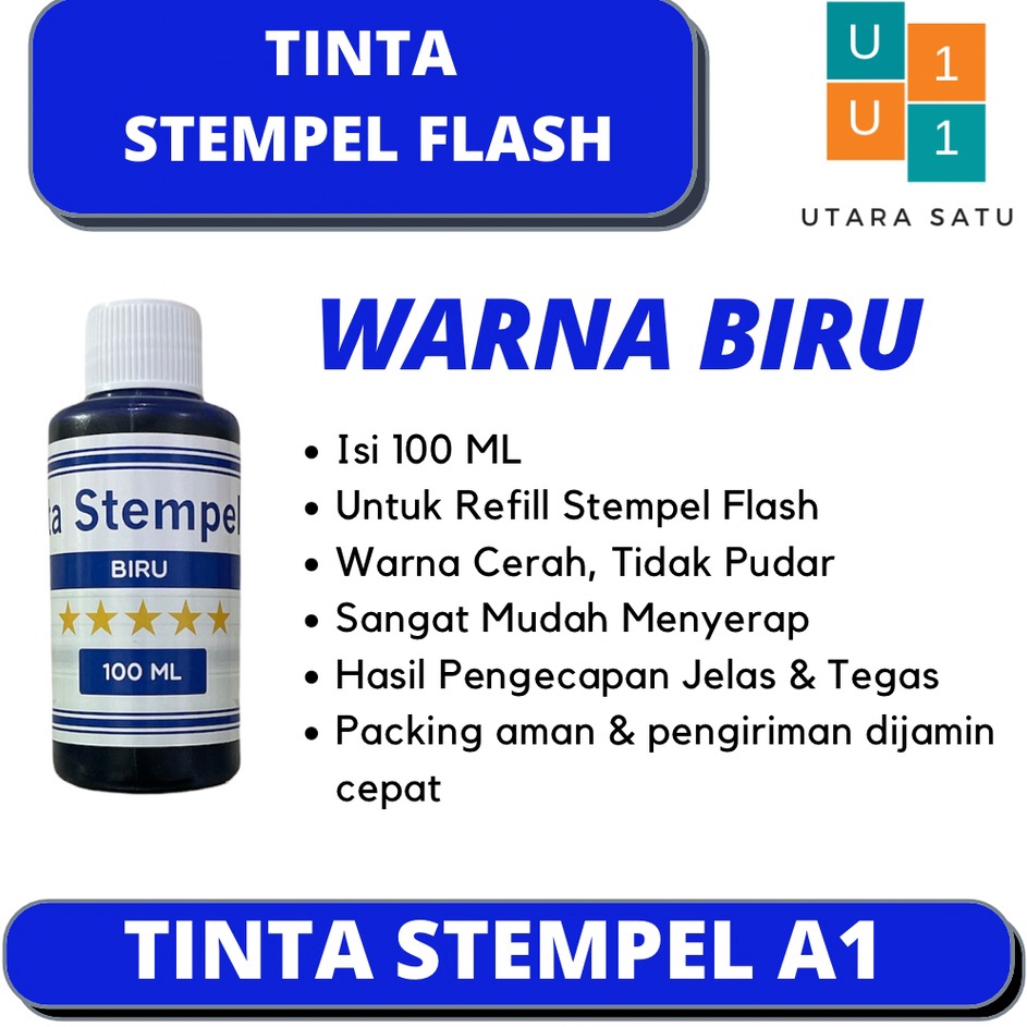 

Ramah Lingkungan Tinta Stempel Flash Warna Biru 1 ML