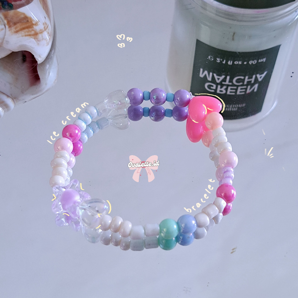 ice cream bracelet | manik-manik | beads bracelet | ovalette.id