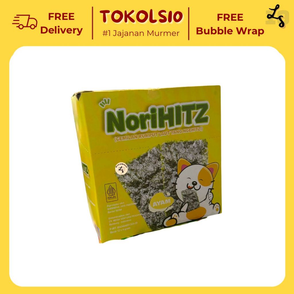 

Norihitz Cemilan Rumput Laut 1 Pack Isi 12 pcs @4gr